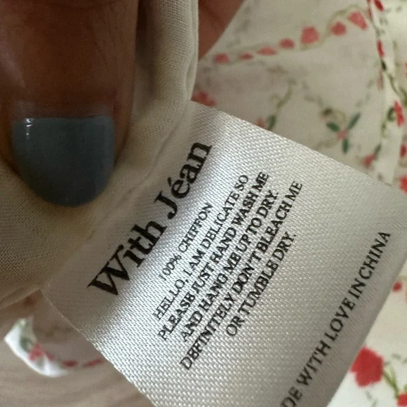 With Jean Cottagecore White Empire Waist Floral Midi Dress - Picture 13 of 13